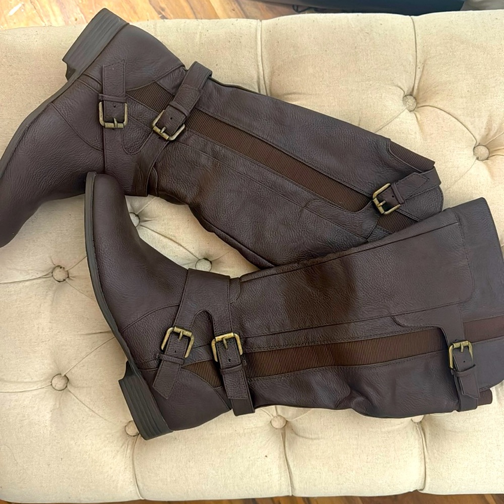 Life Stride Tall Brown Boots size wide 8M